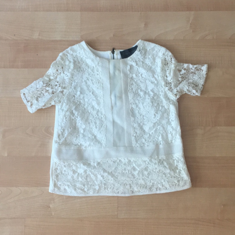 Anthropologie lace blouse- cream -XS